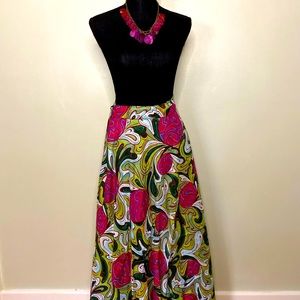 Cotton Wrap Skirt Rainbow Maxi one size fits all